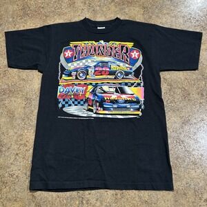 Vintage Davey Allison NASCAR T Shirt Single Stitch Size Large Thunder Lightning